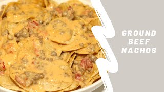 THE BEST GROUND BEEF NACHOS  EASY QUESO ROTEL DIP [upl. by Ttenyl]