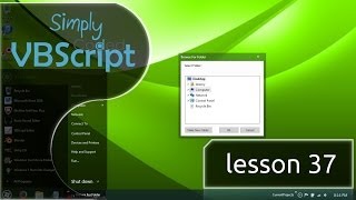 VBScript Basics Part 37  BrowseForFolder [upl. by Topliffe]