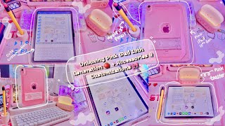 Unboxing Pink iPad 10th Generation 256 GB Wifi 🍎  Accessories  Customization 💖 [upl. by Meekyh]