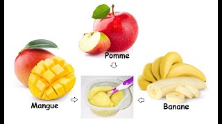 Recette compote bébé 6mois ManguePommeBanane [upl. by Fairweather332]