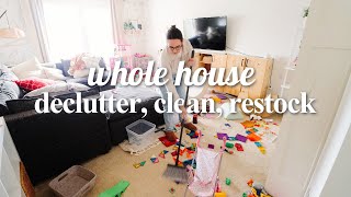 whole house declutter restock and clean with me cleaningmotivation declutter [upl. by Engracia416]