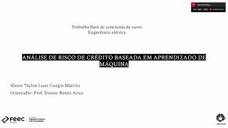 Análise de risco de crédito baseada em aprendizado de máquina  TFC  FEECUNICAMP [upl. by Arrio270]