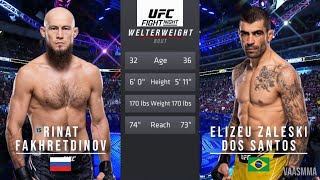 RINAT FAKHRETDINOV VS ELIZEU ZALESKI DOS SANTOS FULL FIGHT UFC FIGHT NIGHT 231 [upl. by Mcilroy]