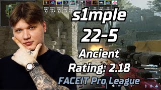 s1mple 225 Ancient  FACEIT Pro League  May 24 2024 cs2 pov [upl. by Cinderella]