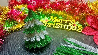 DIY Christmas Tree 2024  Christmas tree with tinsel [upl. by Basir]