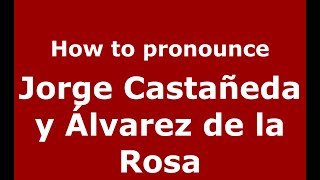 Jorge Castañeda y Álvarez de la Rosa MexicoMexican Spanish  PronounceNamescom [upl. by Akkahs623]