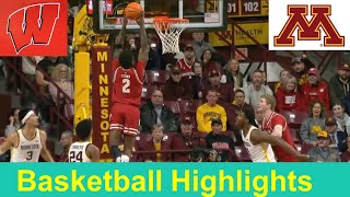 13 Wisconsin vs Minnesota Basketball Game Highlights Jan 23 2024 [upl. by Anwad]