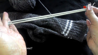 Gents Socks with 2 needles in easy Hindi Knitting पुरुषों के लिए जुराब   Knitting Hindi [upl. by Maryrose]