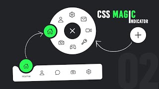 Animated Circular Navigation Menu Magic Indicator using Html CSS amp Javascript  CSS Radial Menu [upl. by Tteltrab325]