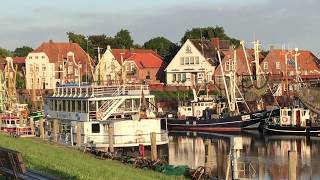 Greetsiel Hafen mit Kuttern Krummhörn Ostfriesland Impressionen east Frisia harbor impressions [upl. by Auhel]