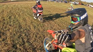 Photo Finish Pitbike Race on a Vintage MX Track I MOVMX I Half Send Racing [upl. by Refinnej]