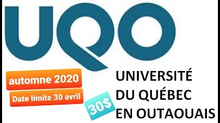 ADMISSION à lUniversité du Québec en Outaouais UQOالتسجيل اون لاين في جامعة [upl. by Airdnas]