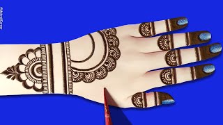 Easy Beautiful Mehndi design for Backhand  Stylish Mehndi design Simple Mehndi Mehandi ka design [upl. by Beutner]