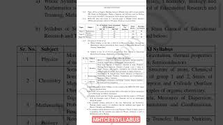 11th standard mht CET syllabus mathematicsphysicschemistrybiology [upl. by Noned883]