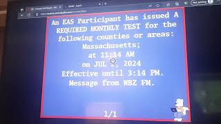 Massachusetts Required Monthly Test on Comcast Cap Stream [upl. by Nelon]