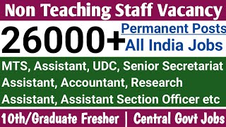 26000 Non Teaching Staff Recruitment 2024  Permanent Central Govt Jobs New Vacancy 2024 [upl. by Aika91]