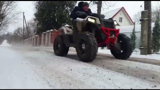 Polaris Scrambler XP 1000 Big Gun Exhaust  First Snow  Первый снег 2018  KVADRIKLV [upl. by Roel]