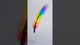 Rainbow Feather Art Tricks satisfying shorts ytshorts [upl. by Newhall]