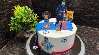 How to make FC Barcelona Messi Team cake  Lionel Messi Cake  Football Theme cake  Argentina World [upl. by Eatton]