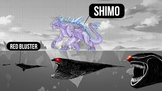 Shimo vs Sea Monsters  Size comparison [upl. by Attesoj565]