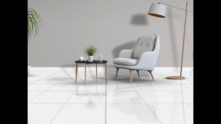 Super White Nano Shiny Polished Porcelain Floor Tile 600 x 600mm JIN1433 [upl. by Nalaf954]