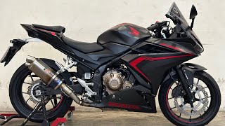 Honda Cbr500r 2019 Exhaust sound Yoshimura TRIoval taitanuim street slip on [upl. by Norabal]