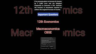 12th Economics CBSE Calculation of investment required exam [upl. by Mariken]