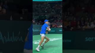 Jannik Sinner UNREAL MOVEMENT On court view Davis Cup 2024 🦊🏆💙 [upl. by Naloj]