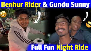 Benhur Rider 46 amp Gundu Sunny Full Fun  Night Ride  😂kawasaki z900wheelie nightlife [upl. by Rosane]