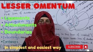 Lesser Omentum  Attachments  Ligaments  Contents abdomen and peritoneum ayeshamedicaleducation [upl. by Iggie]