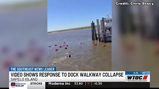 Video shows response to dock walkway collapse [upl. by Tnilf]