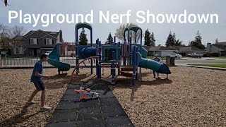 Playground Nerf War Showdown [upl. by Ahseenal967]