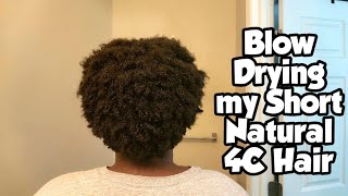 HOW I BLOWOUTBLOW DRY MY SHORT NATURAL 4C HAIR from beginning to end products bouncy afro [upl. by Kirchner]