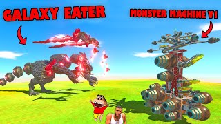 MONSTER MACHINE v1 vs GALAXY EATER in Animal Revolt Battle Simulator with SHINCHAN and CHOP [upl. by Hammerskjold]