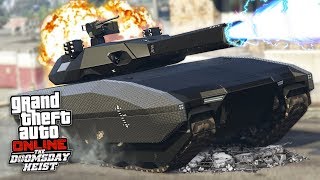 GTA 5 DOOMSDAY HEIST FUTURISTIC TANK w RAILGUN CANNON GTA 5 Online Heists [upl. by Fenella]