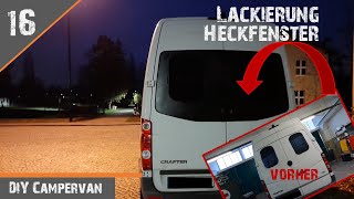 Hecklackierung zur Optik bei den Heckfenstern 🖌️🎨  DIY Campervan Project 16 [upl. by Kudva]