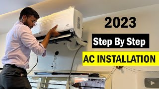 Split Air Conditioner Installation Step By Step 2023  Actual Installation Cost [upl. by Hasheem764]