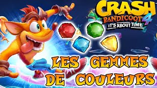 Les GEMME de COULEUR  Rouge  Vert  Bleu  Jaune   Crash Bandicoot 4  It’s About Time [upl. by Itoyj]