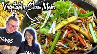 How Chinese Chefs cook Vegetables Chow Mein 🍜 Mum and Son Professional chefs cook 🔥 [upl. by Dleifyar396]