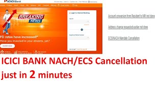 NACHECS CANCELATION ICICI BANK IJ JUST 2 MINUTES [upl. by Idet]