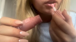 ASMR Breathy Whisper Ramble and Lipgloss Application💄 mouth sounds breathy whispers [upl. by Notneuq413]