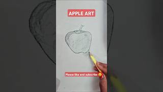 How to draw apple art  beautiful apple sketch drawing easy step by step apple sketch artshorts [upl. by Eldin294]