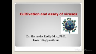 Cultivation and assay of viruses [upl. by Selym]