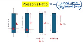 Poissons ratio mechanical properties of solids  Poissons ratio strength of materials [upl. by Nolat]