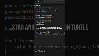 Star animation Python Turtle python design coding shorts [upl. by Kylander]