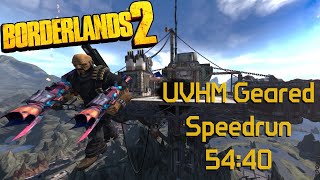 Borderlands 2  UVHM Geared Speedrun in 5440 [upl. by Gregrory]