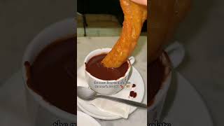 CHURROS IN MADRID🇪🇸Chocolatería San Ginés🍫 churros spain travel [upl. by Ailem]