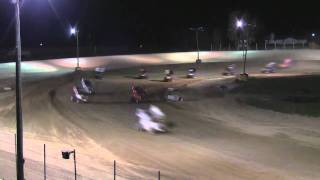 sprint car hits wall at i96 speedway gold cup 9252010 [upl. by Airotnahs]