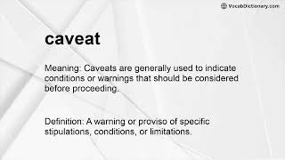 caveat Meaning [upl. by Areik248]