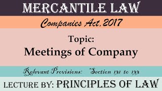 Meetings of Company  Lecture by Principles Of Law [upl. by Sirtaeb]